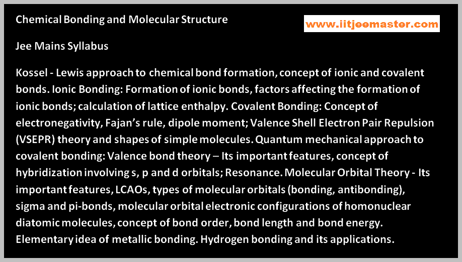 chemical bonding video lecture for iit jee syllabus chemical bonding video for iit jee syllabus